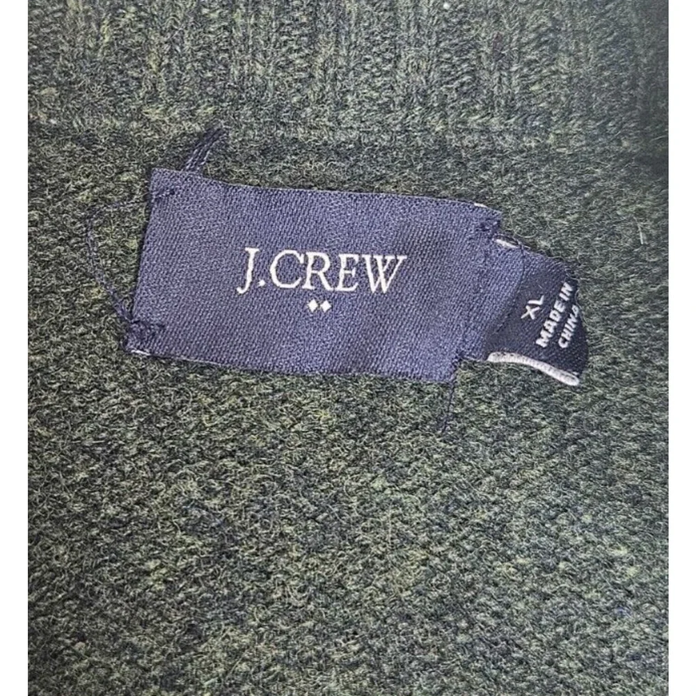 J. Crew Sweater Mens XL Forest Green Lambs Wool Grandpacore Gorp Preppy Heritage